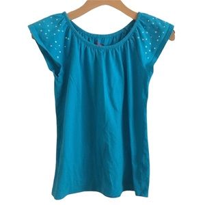 Circo Blue Ruffle Sleeve Tee